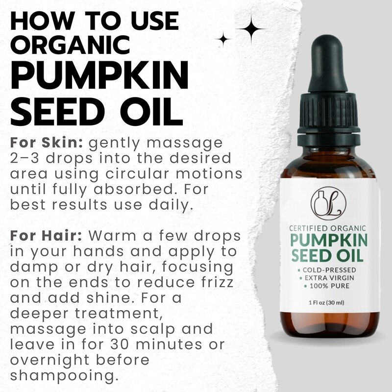 Hair Growth Oil Manufacturer - Cold Pressed Unrefined 100% Pure Natual Organic Pumpkin Seed Oil