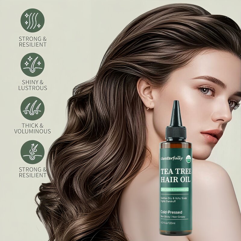 Hair Oil Serum Manufacturer - Smoothing Lavender Nourishing Scalp with Plant Extract Tea Tree Oil for Black Hair & OEM