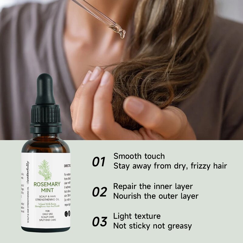 Hair Growth Oil Manufacturer - Rosemary Herbal Vegan Hair Loss Treatment with Mint & Manufacturer