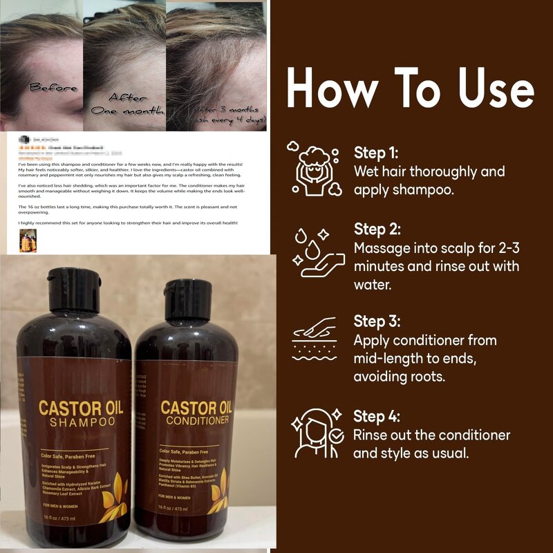 Hair Shampoo Set Manufacturer - Professional Castor Oil Sulfate Free Anti Loss Growth Vegan & Private Label