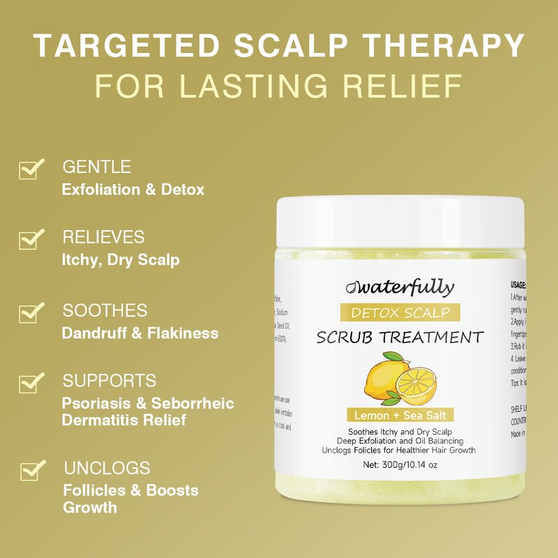 Scalp Scrub Manufacturer - Sea Salt Organic Lemon Citrus Anti Dandruff Detoxifying Spa Massage & OEM/ODM Factory