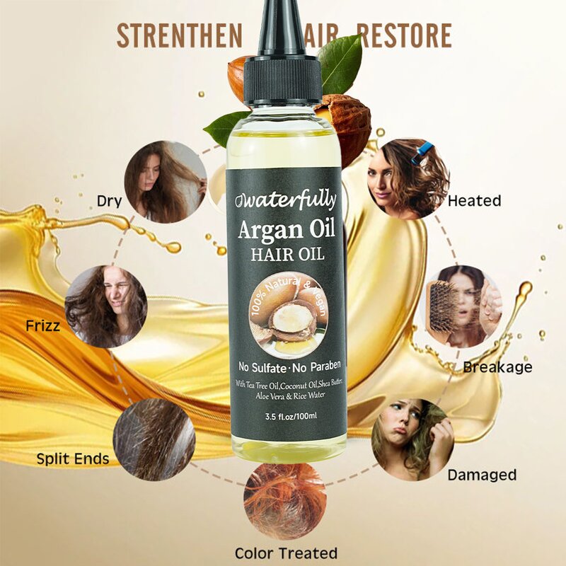Hair Serum Manufacturer - Anti-Frizz Argan Oil Shine Smoothing Moisture Repair for Dry Hair Heat Protection & Private Label