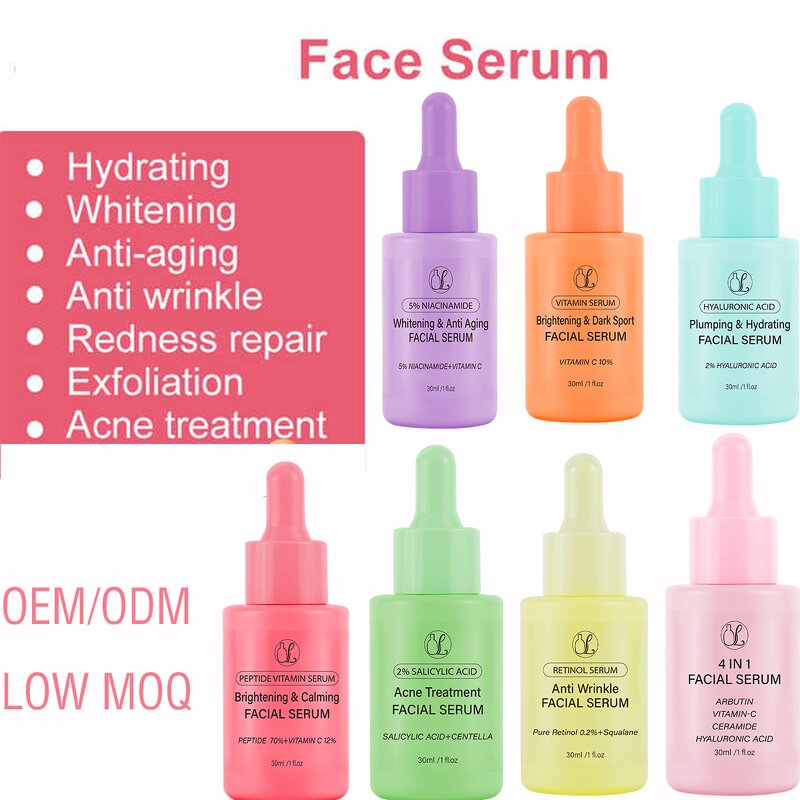 Skin Care Serum Manufacturer - with Vitamin C Niacinamide Retinol Hyaluronic Acid Bakuchiol Kojic Acid Alpha Arbutin Salicylic Acid