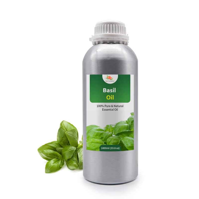 Basil Essential Oil Manufacturer - Top Grade for Skincare All Skin Types Steam Distilled