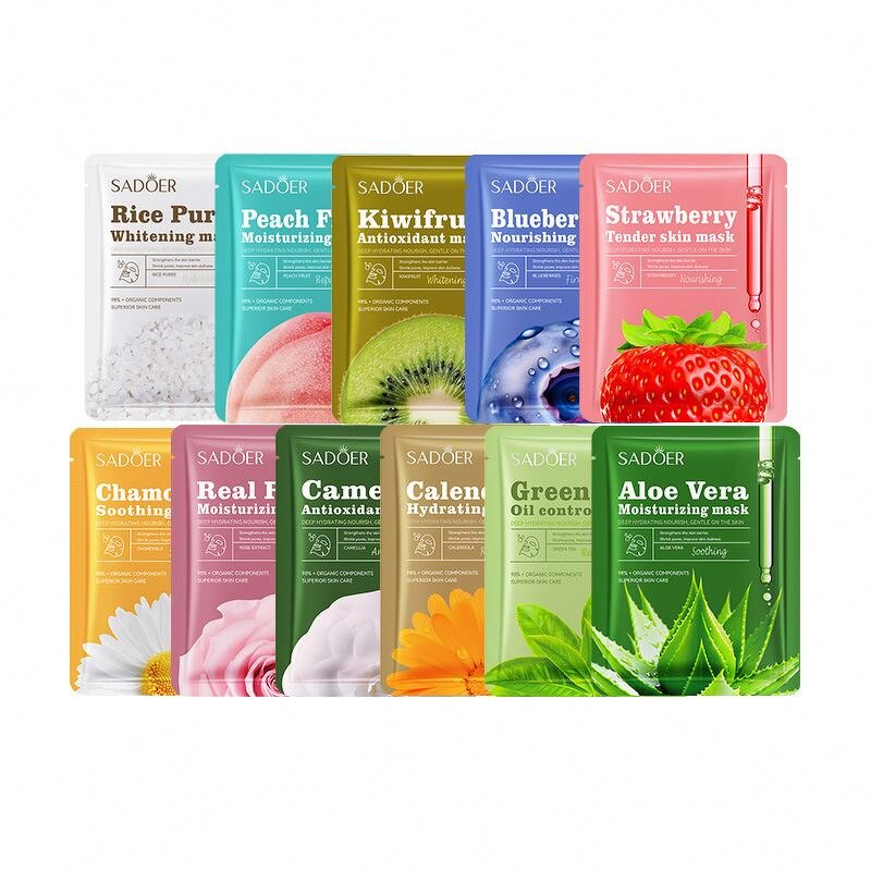 Face Mask Manufacturer - Private Label Organic Plant Fruits Vitamins C Ginseng Herbal Infused