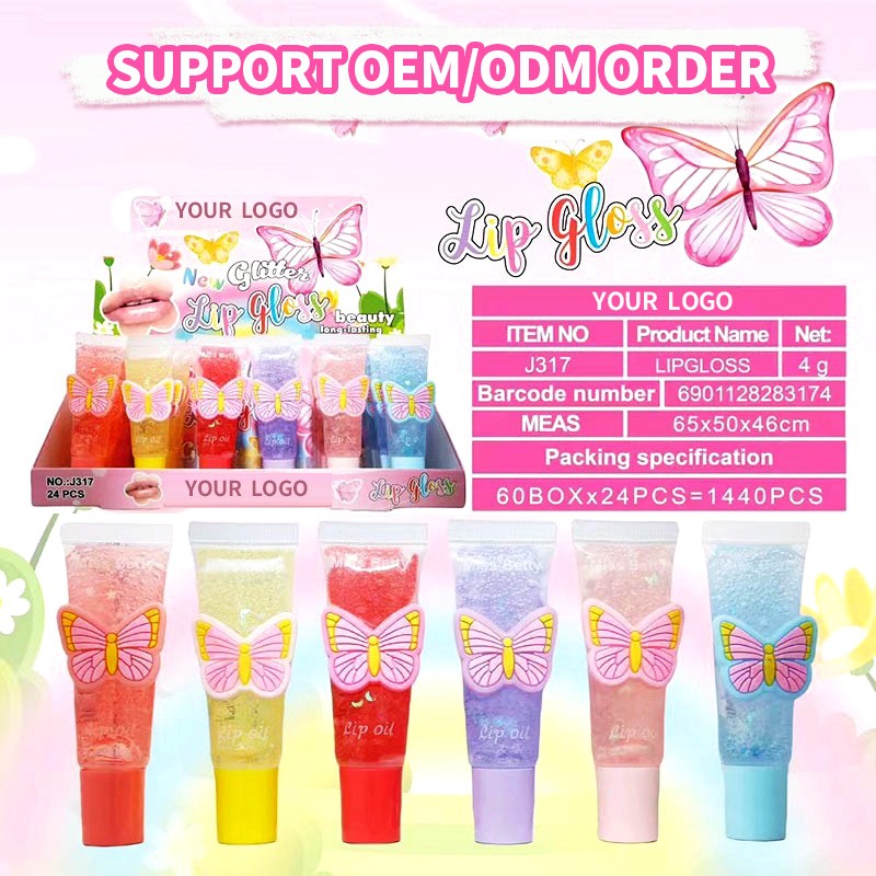 Cartoon Lip Gloss Manufacturer - Cute Transparent Tube Pearly