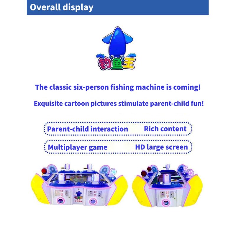 Arcade Game Manufacturer - 6 Players Children Fishing Arcade Game Electronic 220V Kids Hot Sale