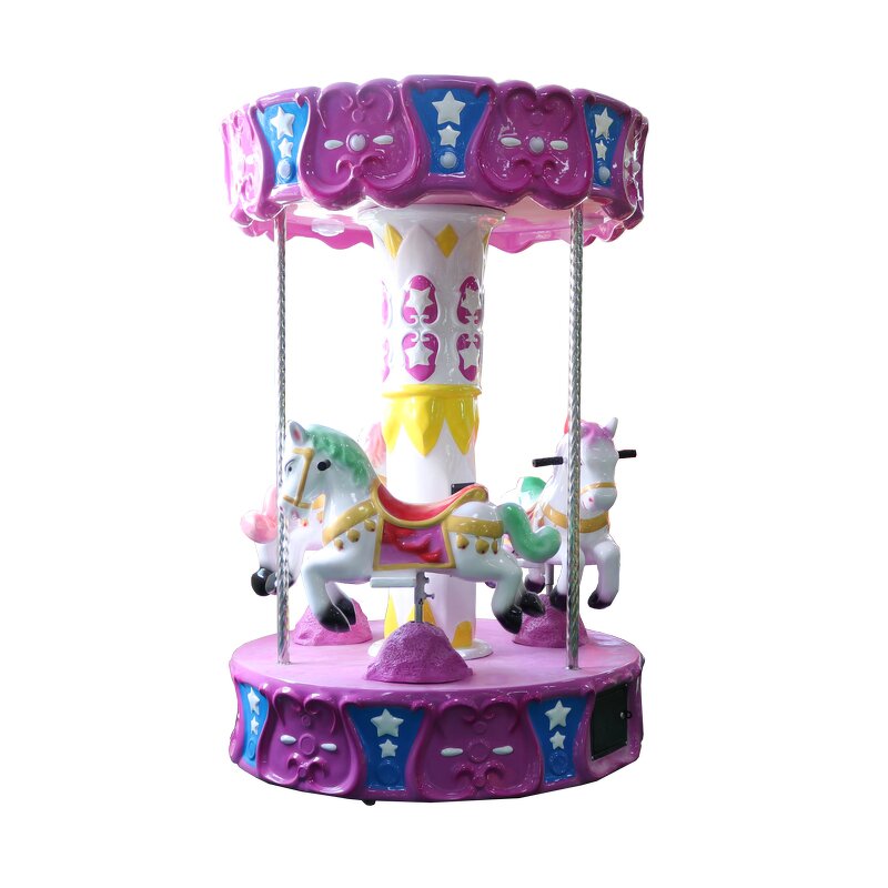 Ride Machine Manufacturer - Indoor/Outdoor Alloy Carousel Kiddie Ride 1-3 Players 110V/220V 100-500kg