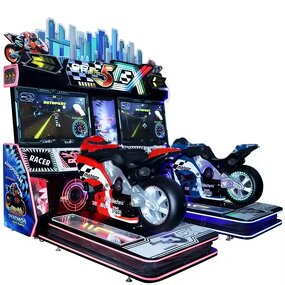 Arcade Game Manufacturer - 2-Player 5DX Racing Arcade Metal 220V Coin Operated Motorcycle Game