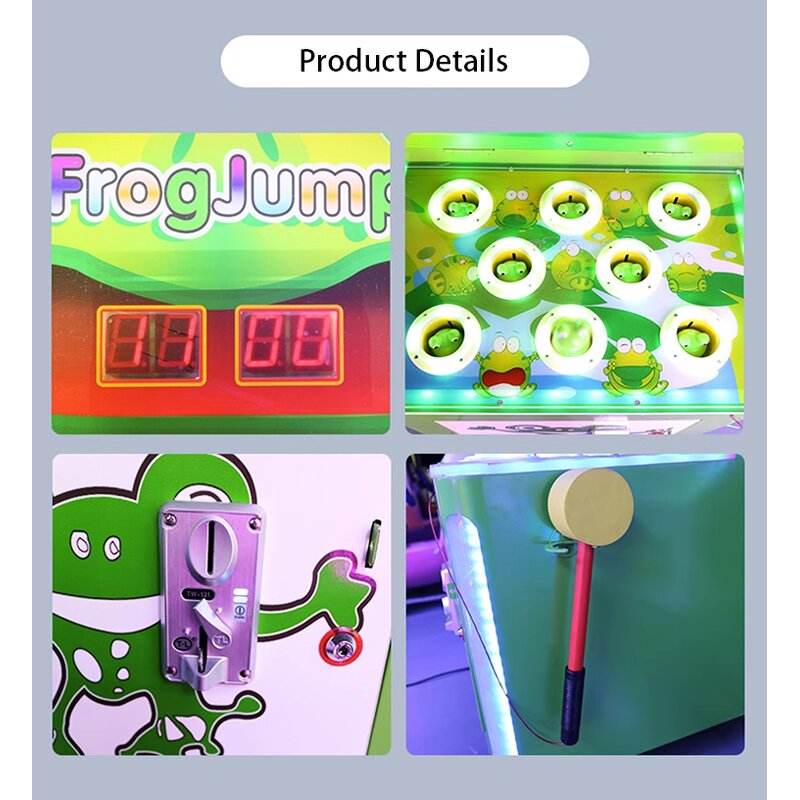 Arcade Game Manufacturer - Crazy Frog Coin Pusher Swing Machine 220V Kids Adults Plastic Wooden