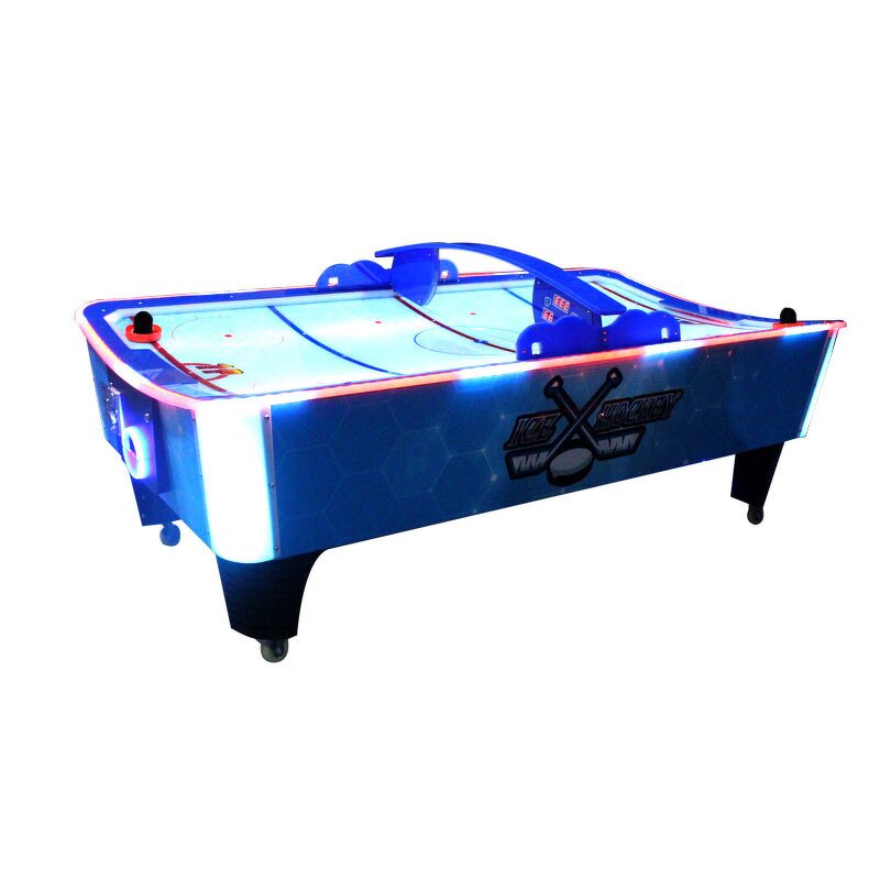 Game Table Manufacturer - Curved Air Hockey Game Customizable Wooden Metal Indoor Sports English