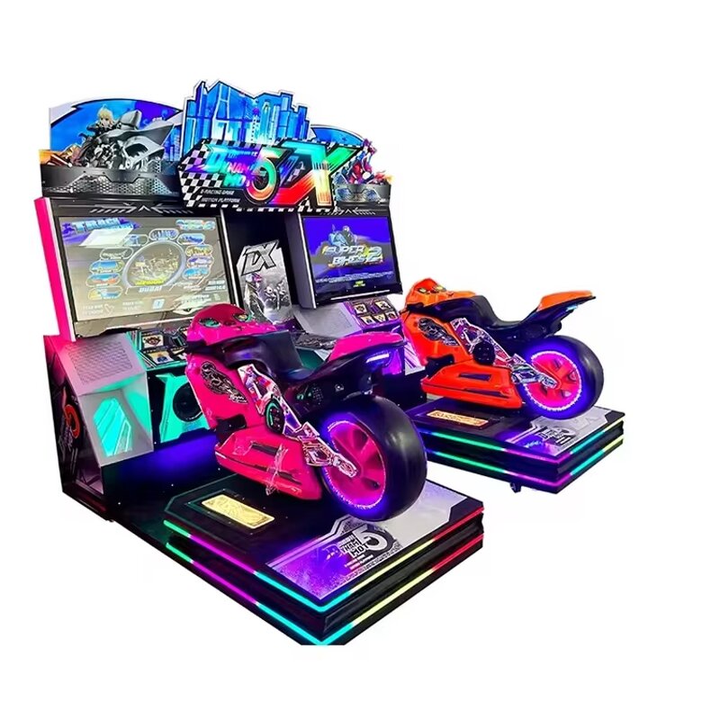 Arcade Game Manufacturer - 2-Player 5DX Racing Arcade Metal 220V Coin Operated Motorcycle Game