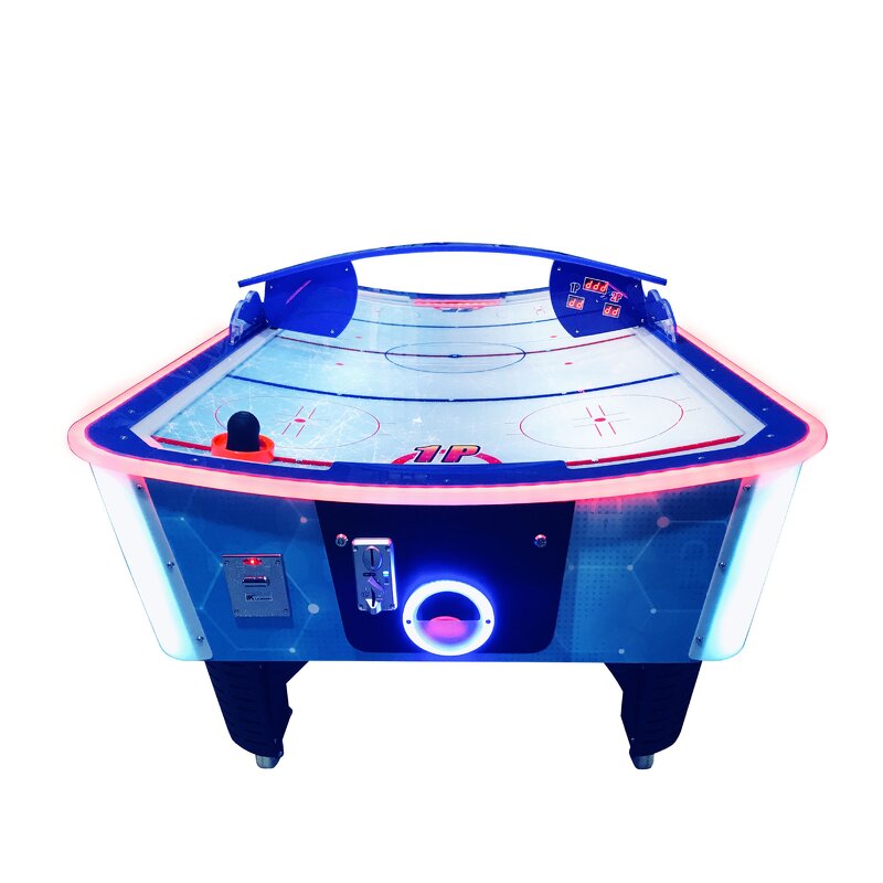 Game Table Manufacturer - Curved Air Hockey Game Customizable Wooden Metal Indoor Sports English