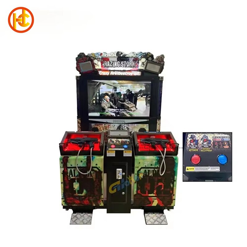 Arcade Game Machine Manufacturer - Double Player Razing Storm Coin Operated Shooting Simulator Metal Kids