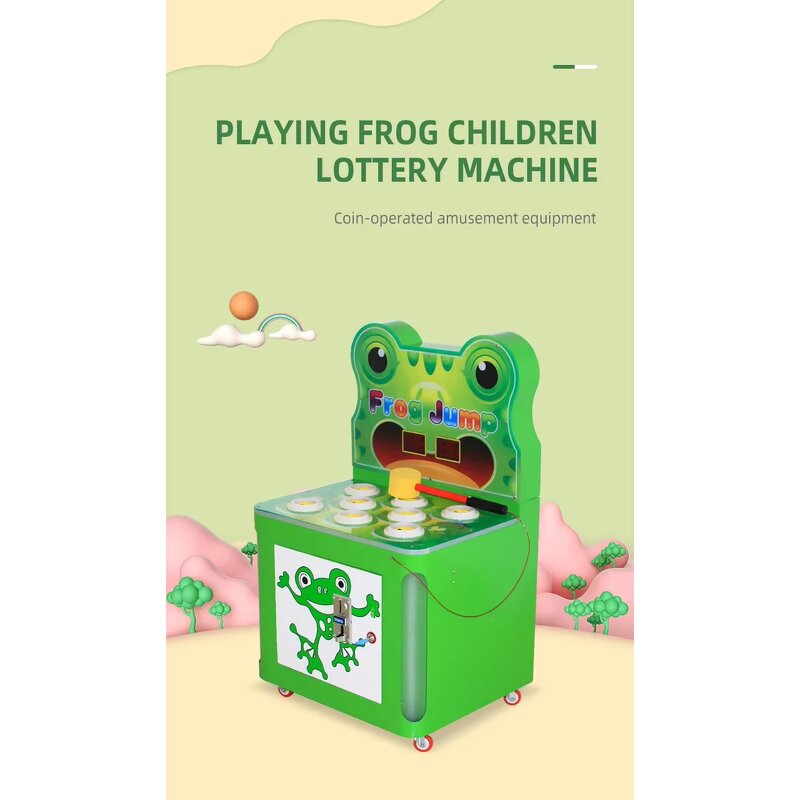 Arcade Game Manufacturer - Crazy Frog Coin Pusher Swing Machine 220V Kids Adults Plastic Wooden