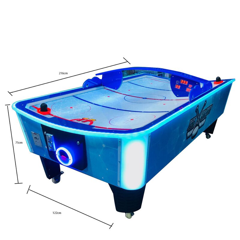 Game Table Manufacturer - Curved Air Hockey Game Customizable Wooden Metal Indoor Sports English