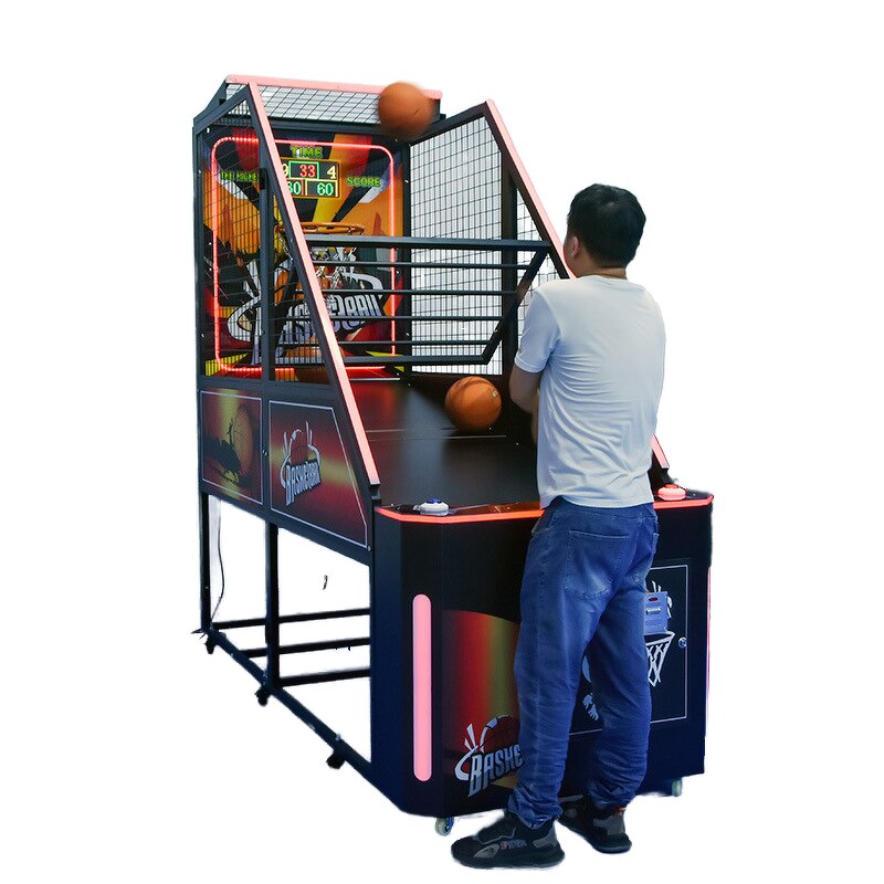 Arcade Game Manufacturer - OEM Basketball Arcade Coin Operated Metal Plastic Kids Shooting Game English
