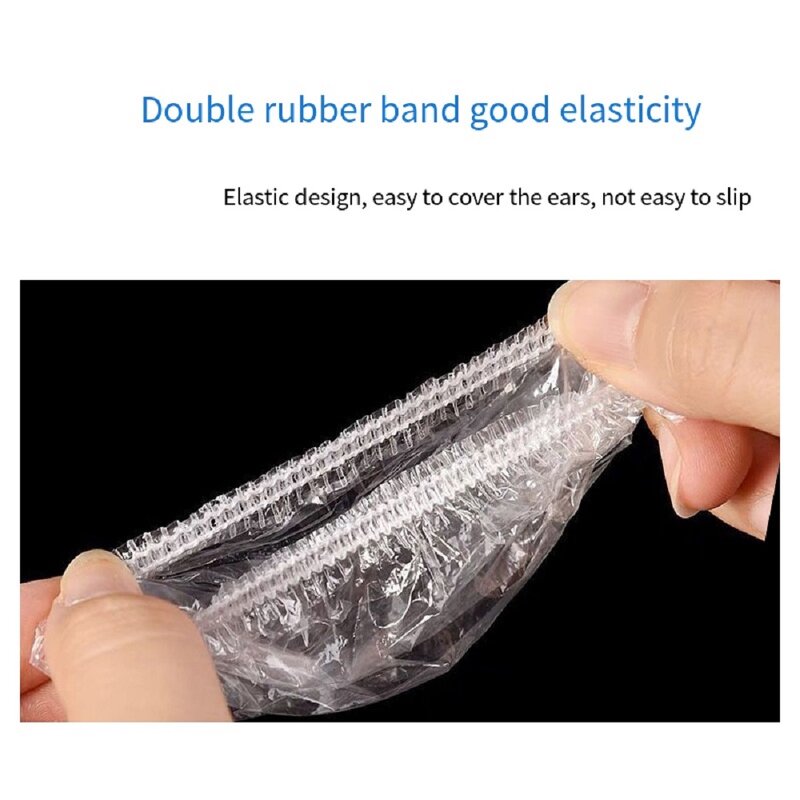 Disposable PE Protective Earmuffs Beauty Barbershop Dye Bath Shampoo Ear Protection Waterproof Earmuffs Bag Earmuffs