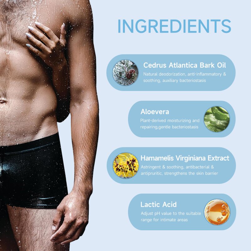 Men Intimate Wash Manufacturer - Customized Soothing Formula with Aloe Vera Tea Tree Oil