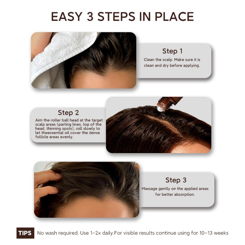 Hair Growth Serum Manufacturer - In Stock 15ml Roll on with Saw Palmetto Rosemary Argan Oil