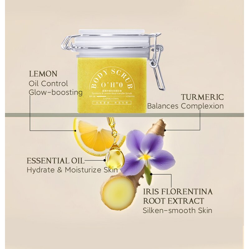 Body Scrub Manufacturer - OEM & ODM Customized Deep Cleaning Exfoliating with Lavender Rice Turmeric