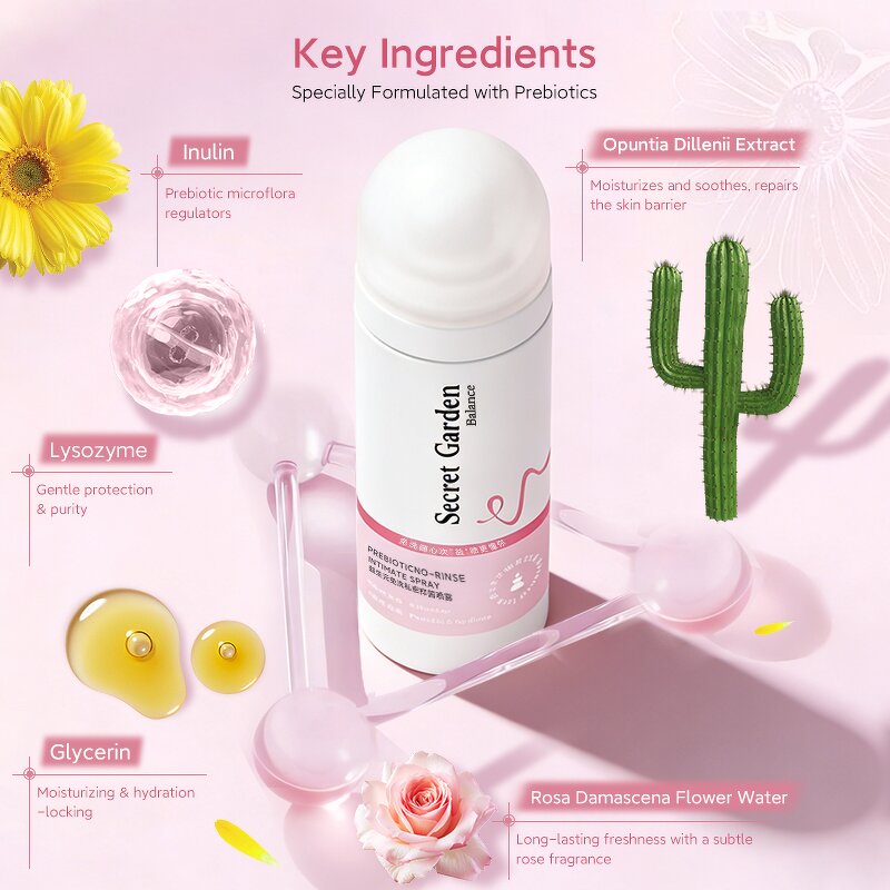 Feminine Yoni Mist Manufacturer - Natural Plant Based Rose Prebiotic No-Rinse Eliminates Odor