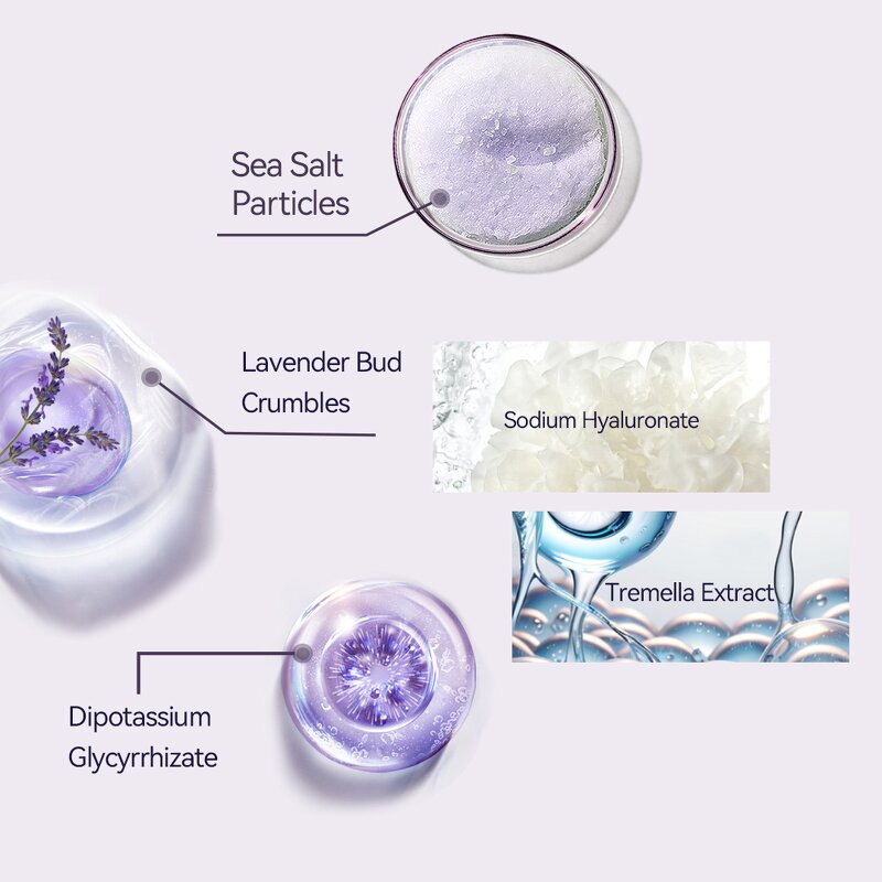 Body Scrub Manufacturer - OEM ODM Lavender Scented Dead Salt Deep Cleaning Exfoliating Firming