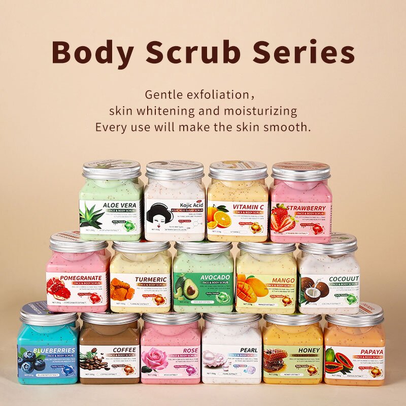 Body Scrub Manufacturer - In Stock Coffee Sea Salt Honey Avocado Aloe Vera Orange VC