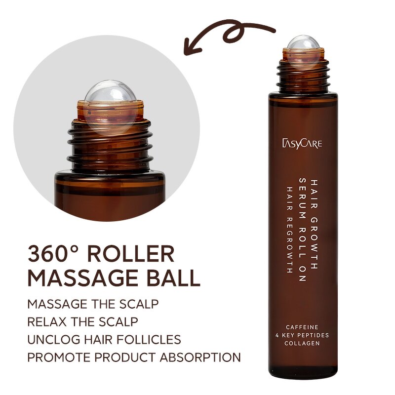 Hair Growth Serum Manufacturer - Private Label 15ml Rosemary Roll on for Scalp Strengthening Regrowth