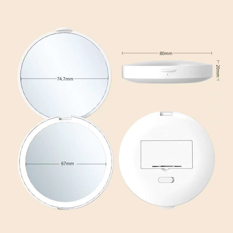 LED Mirror Manufacturer - OEM Portable Double Side Pocket Travel Mirror