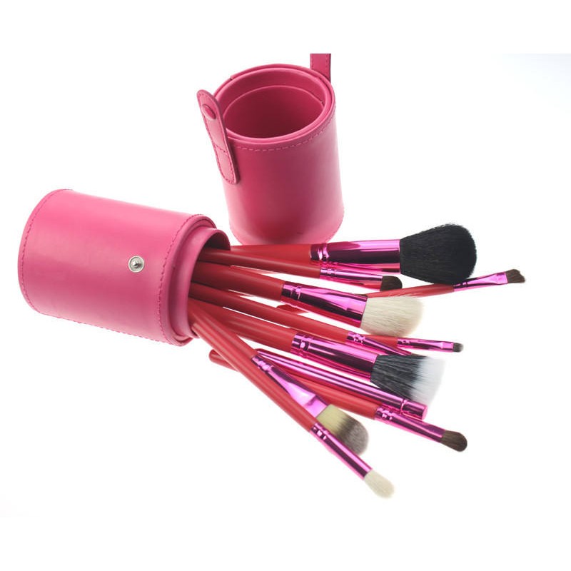 Makeup Brush Set Factory - OEM 12pcs Black Brush Set with Holder Vegan