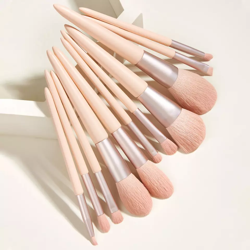 Makeup Brush Set Supplier - OEM Cosmetic Pink Synthetic 11pcs Brush Set