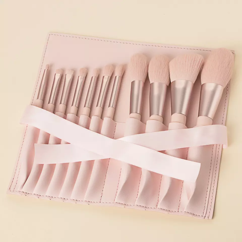 Makeup Brush Set Supplier - OEM Cosmetic Pink Synthetic 11pcs Brush Set