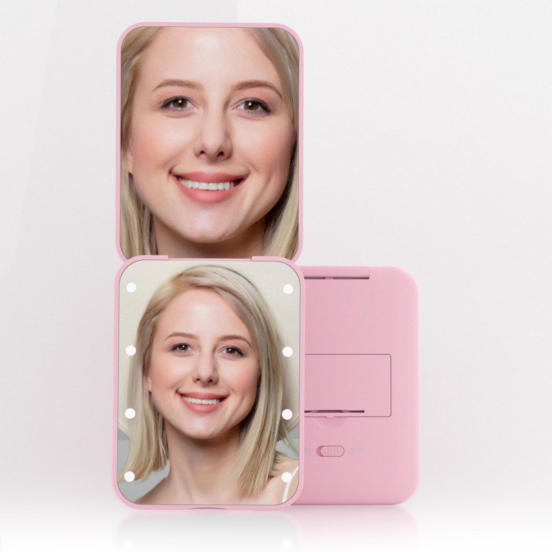 LED Mirror Factory - OEM Popular Mini Square Foldable Double Sided Mirror