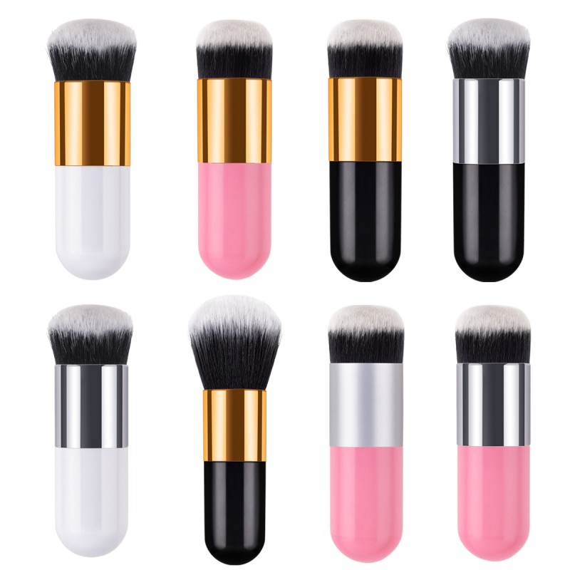 Single Makeup Brush Supplier - OEM Luxury Plastic Handle Soft Foundation Brush