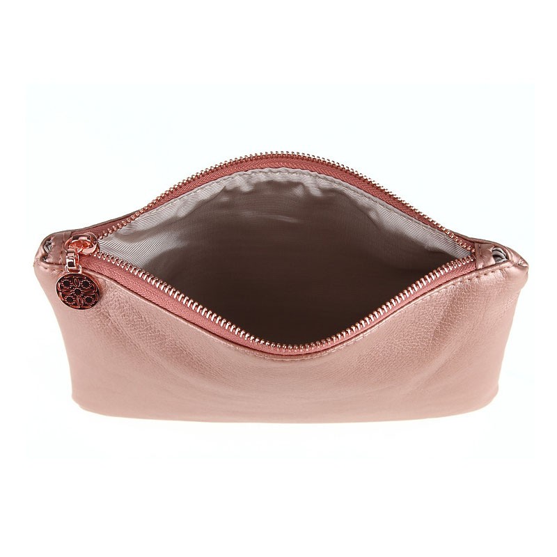 Makeup Bag Supplier - OEM Custom Logo Black Zipper Pu Leather Cosmetic Bag