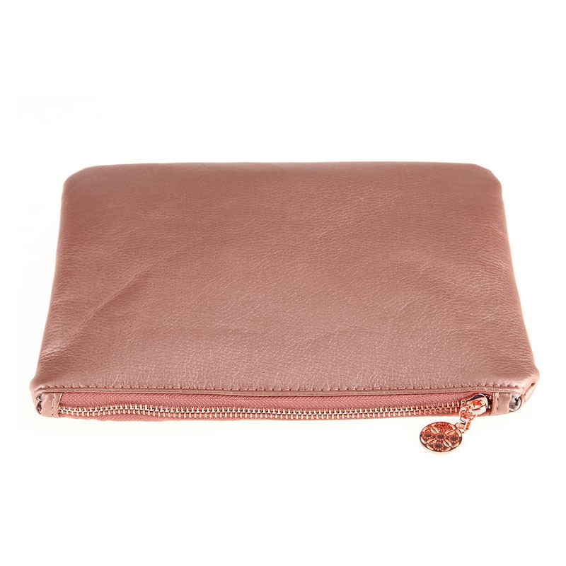 Makeup Bag Supplier - OEM Custom Logo Black Zipper Pu Leather Cosmetic Bag