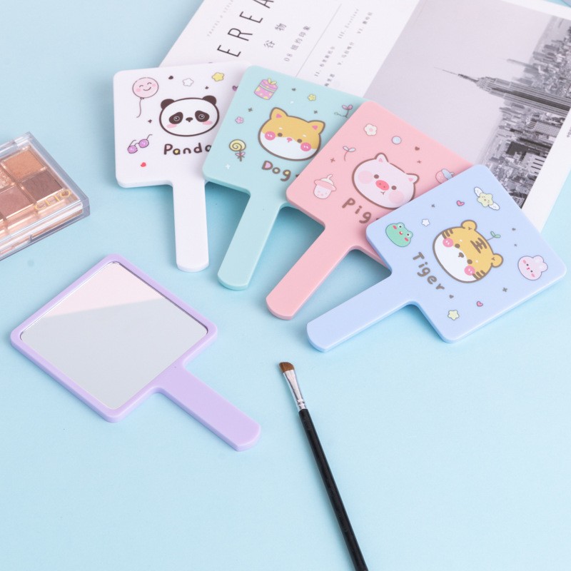 Handheld Mirror Factory - OEM Single Side Plastic Square Heart Bling Mirror