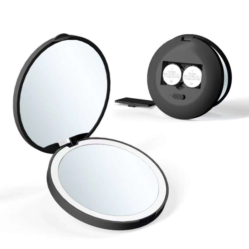 Handheld Mirror Factory - OEM Custom Logo LED Mini Pocket Travel Mirror