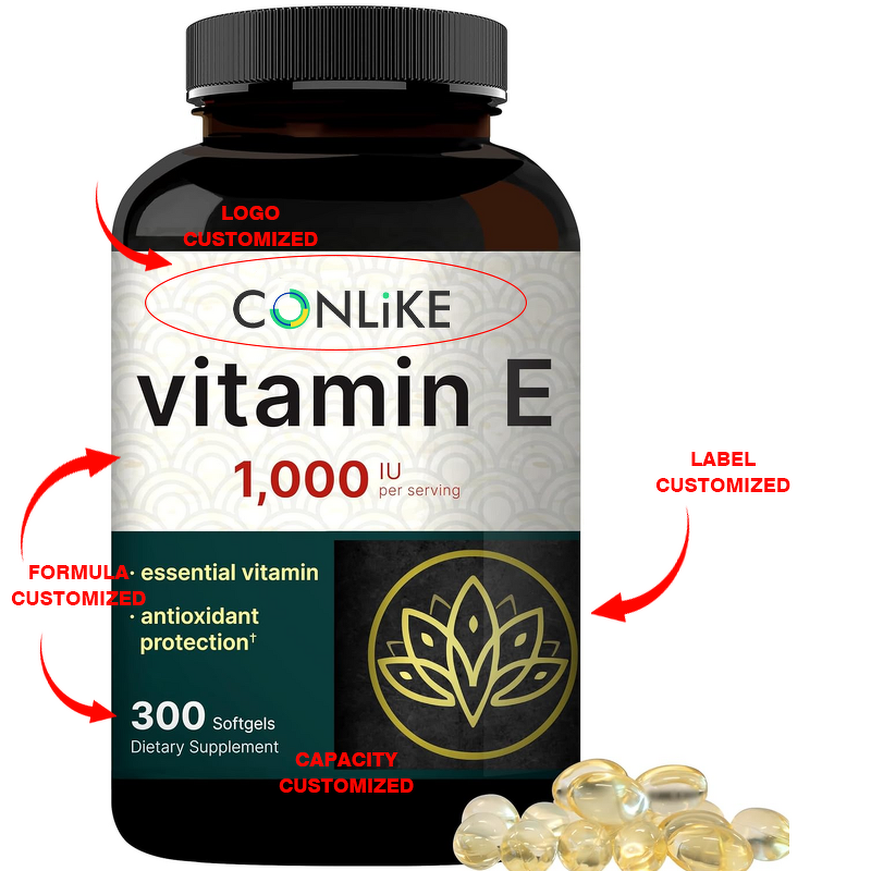 Softgel Capsule Manufacturer - Oem Hot Selling Vitamin E 1000 IU Custom Dosage