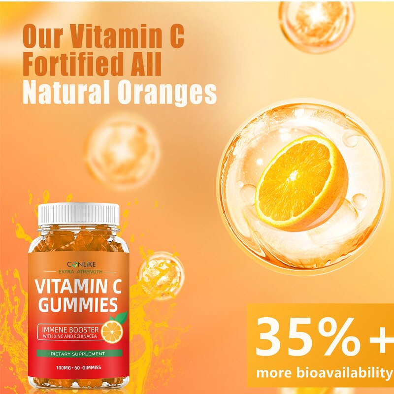 Gummy Manufacturer - OEM Private Label Orange Vitamin C 60 Count Gluten-Free