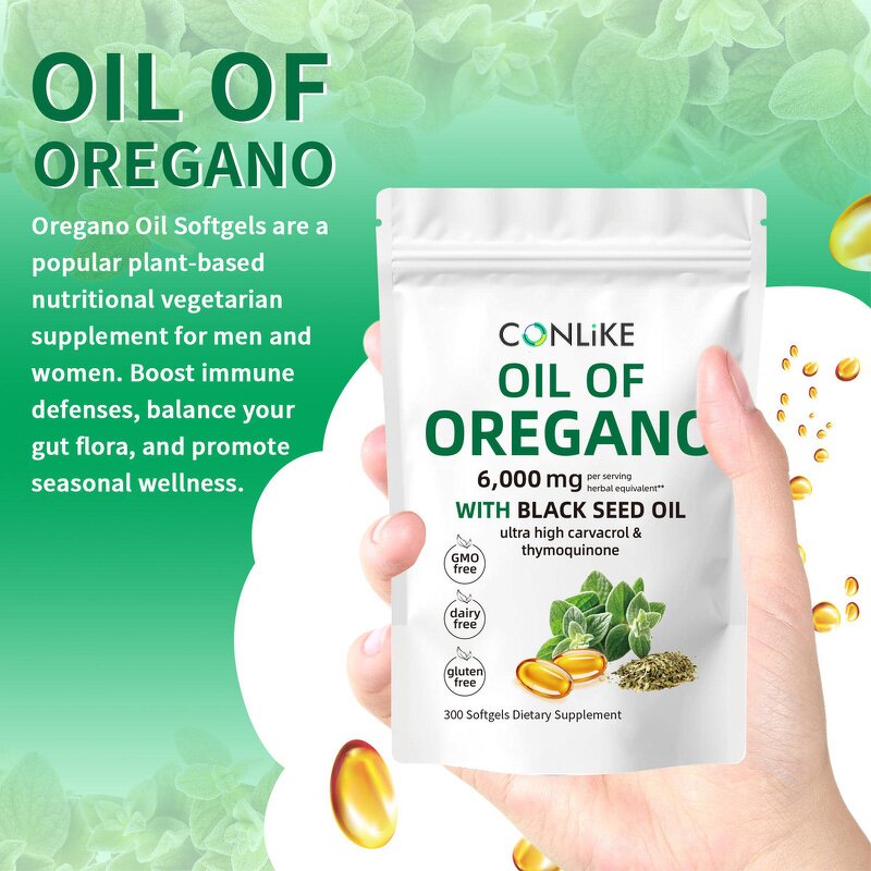 Softgel Capsule Manufacturer - OEM Oregano Oil Black Seed Intestinal Support 90% Food Grade