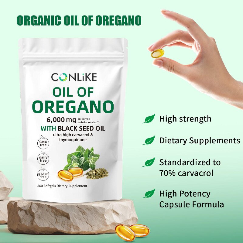 Softgel Capsule Manufacturer - OEM Oregano Oil Black Seed Intestinal Support 90% Food Grade