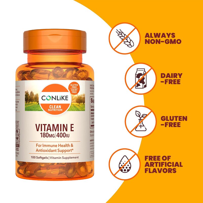 Softgel Capsule Manufacturer - OEM Vitamin E 180mg 400IU Gluten-Free 60 Count