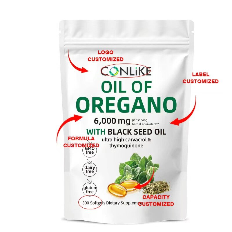Softgel Capsule Manufacturer - Organic Oregano Extract Black Seed Oil Antioxidant Adult