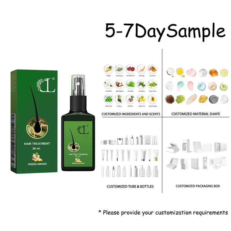 Hair Serum Manufacturer - OEM Natural 120ML Green Ginger Scalp Repair Boost Growth Oil Loss Recovery