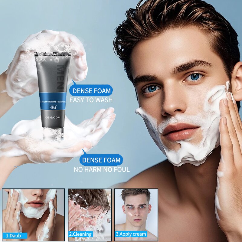Facial Cleanser Manufacturer - Men's Deep-Cleansing Salty Oil Control Acne-Fighting Deep Pore Purification Customized