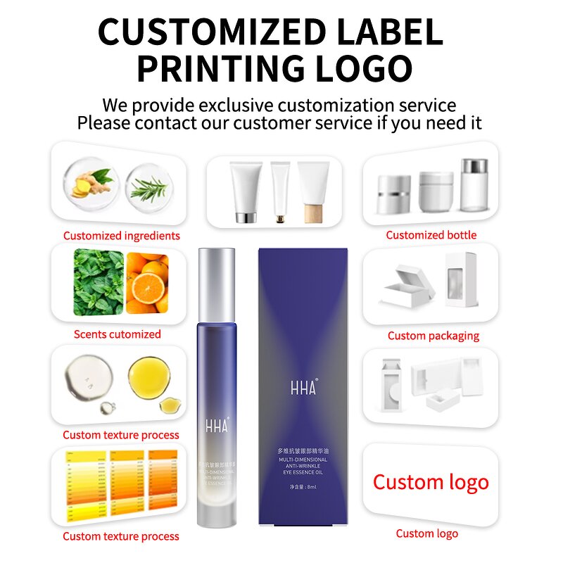 Roller Eye Essence Oil Retinyl Palmitate Hydrating Firming Anti-Aging Dark Circle Lightening Puffiness Reduction Fine Line