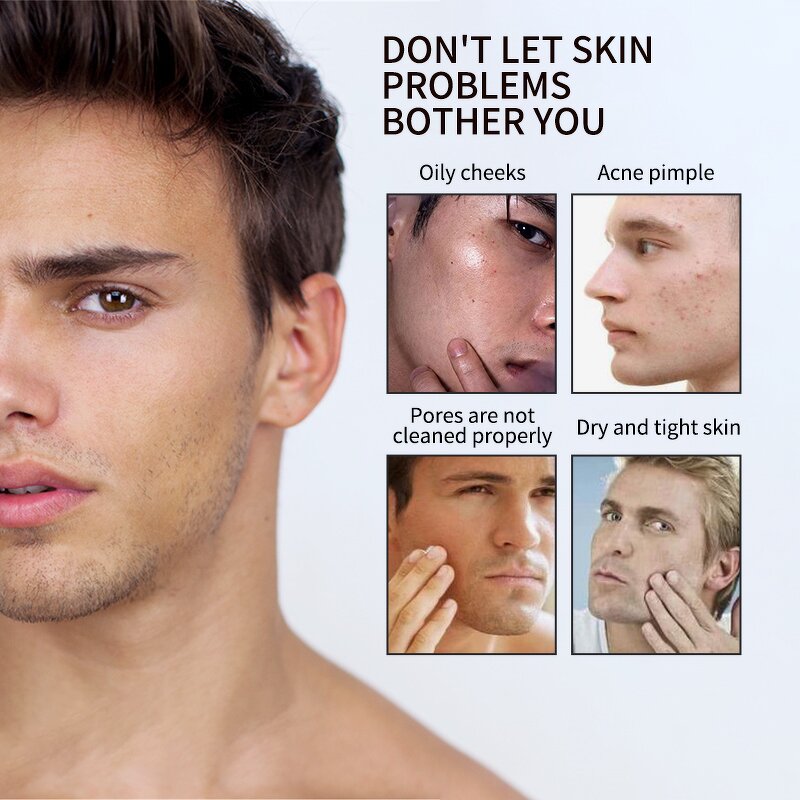 Facial Cleanser Manufacturer - Men's Activated Carbon Herbal Oil Control Deep Pore Cleansing Anti-Shine Oily Skin