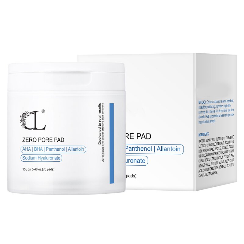 Facial Toner Pads - Zero Pore Exfoliation 4.5%AHA 0.45%BHA Lightening Allantoin Pore Care